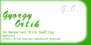 gyorgy orlik business card